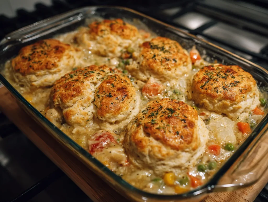Chicken Pot Pie with Biscuits