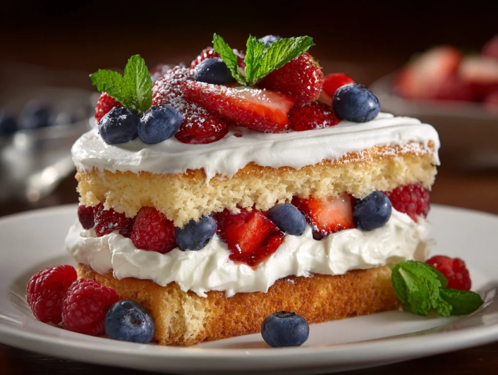 Berry Chantilly Cake Recipe with Light Cream and Fresh Berries