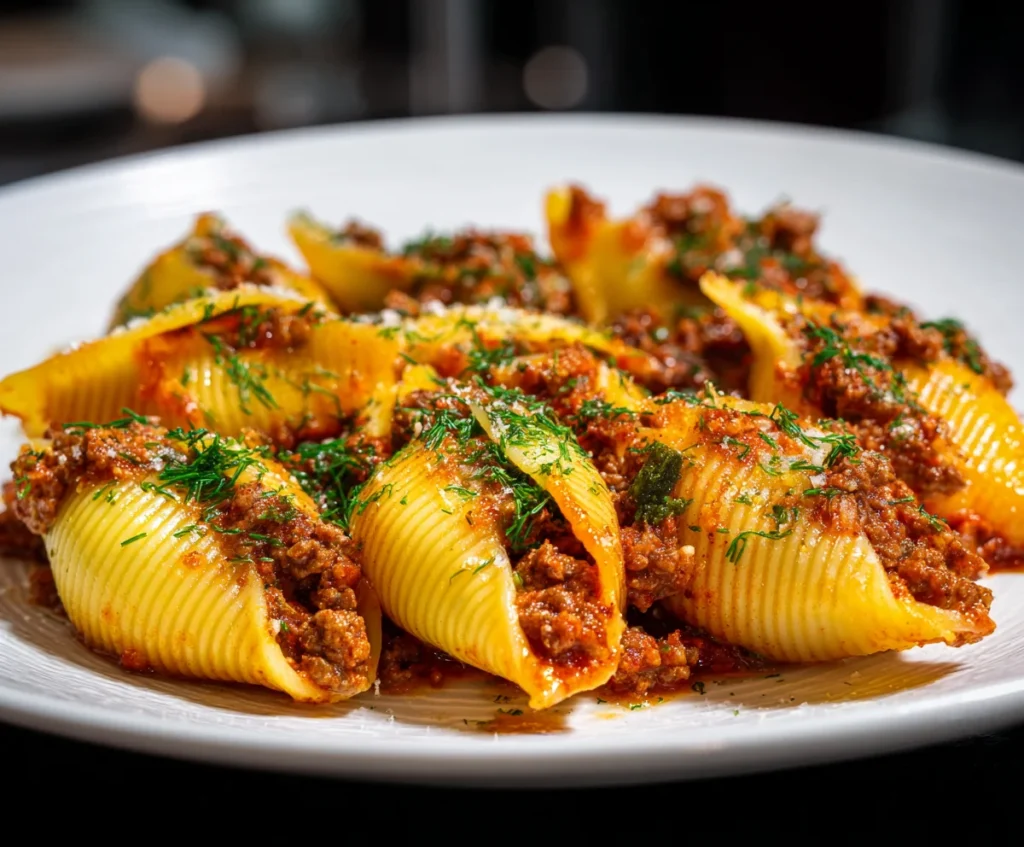 beef mince bolognese stuffed pasta shells