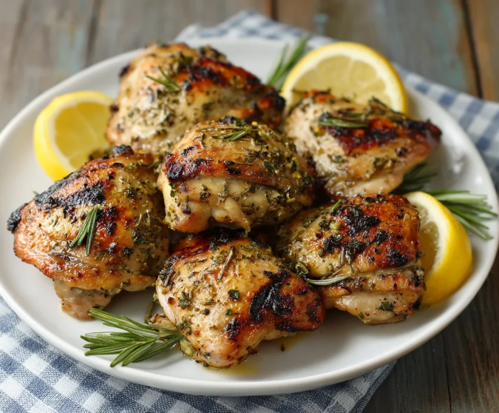 lemon herb grilled chicken thighs