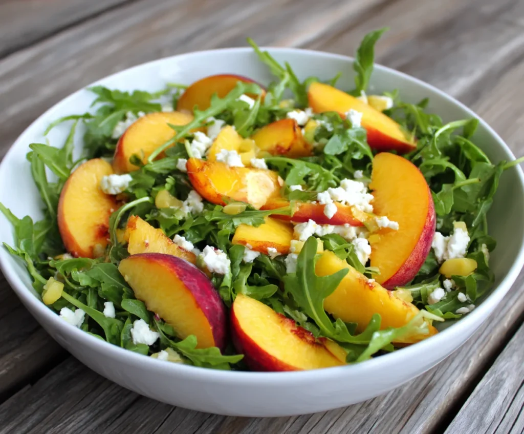peach arugula salad