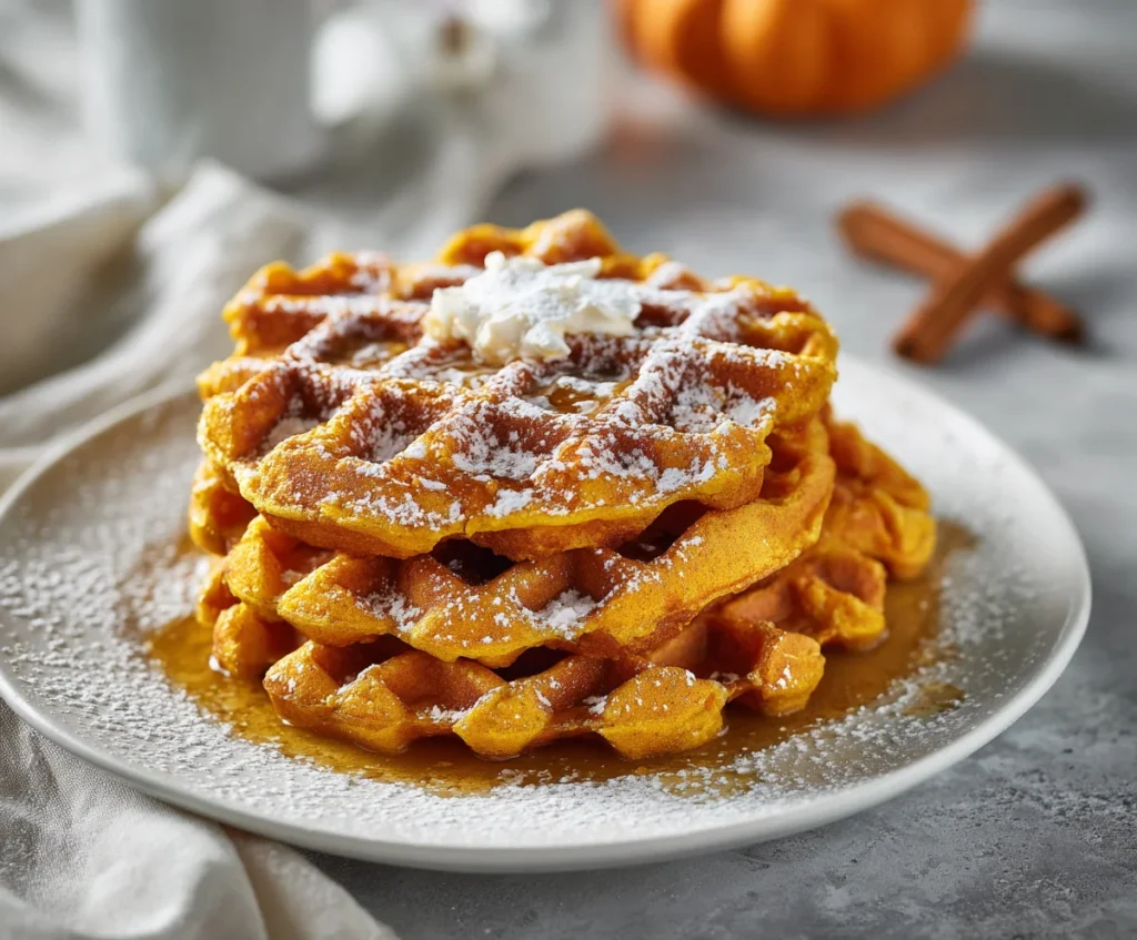 Fluffy Pumpkin Spice Waffles Recipe
