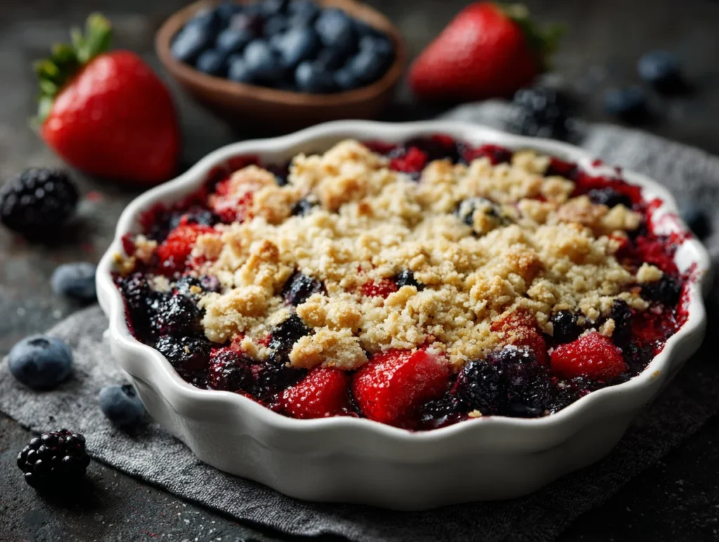 Summer berry crisp