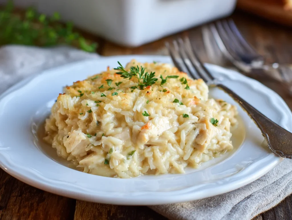 creamy rice and chicken casserole