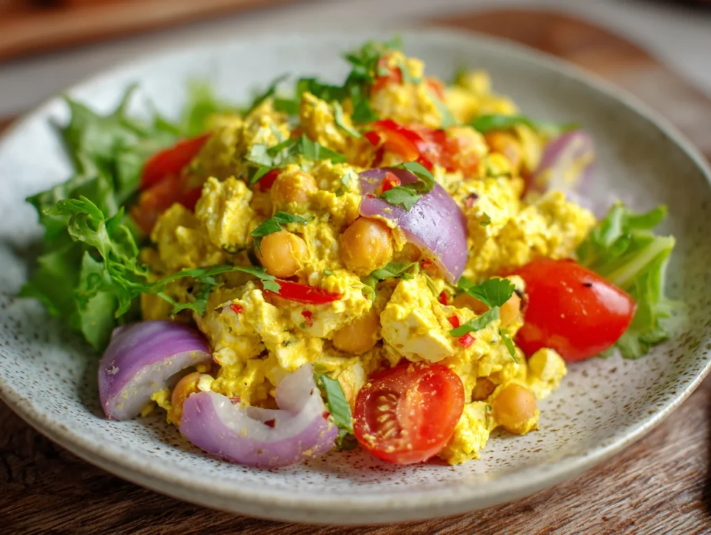 curry chickpea cottage cheese salad
