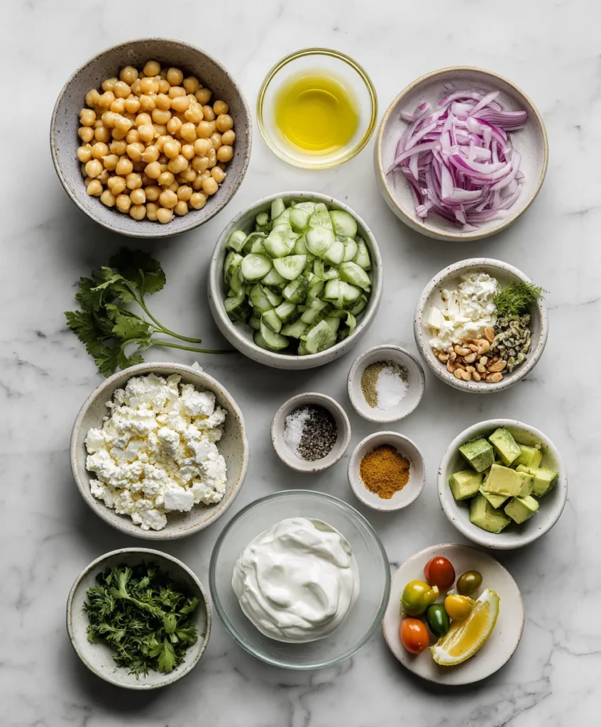 curry chickpea cottage cheese salad