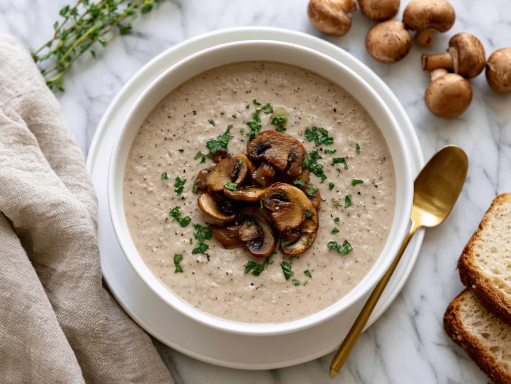 Creamy Vegan Mushroom Soup Recipe