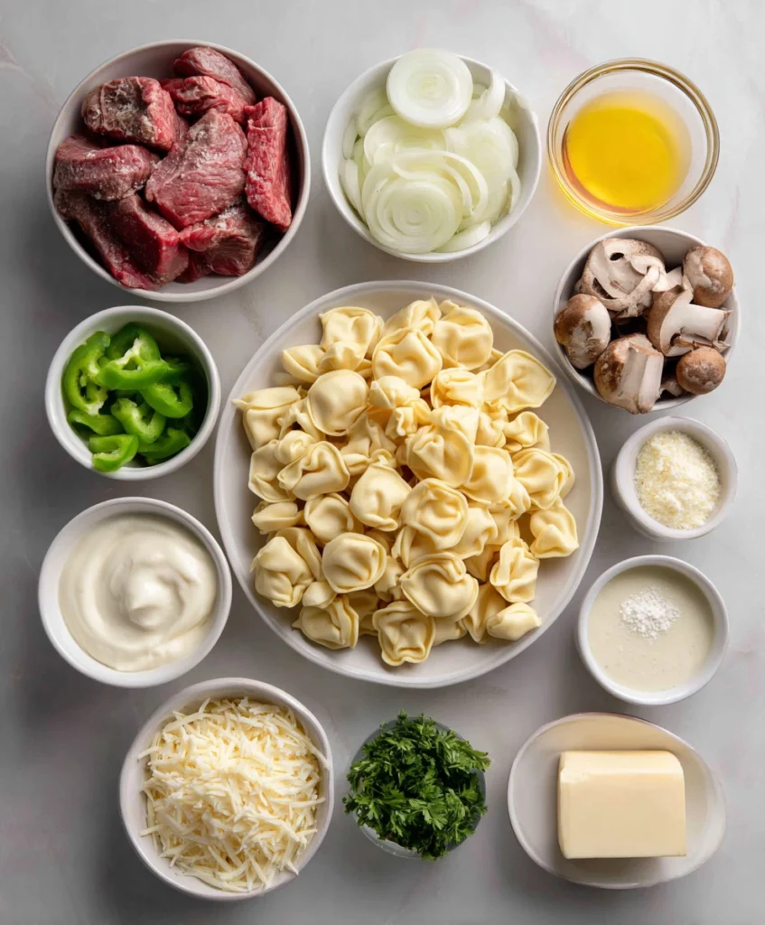 Philly Cheesesteak Tortellini Creamy One Pot