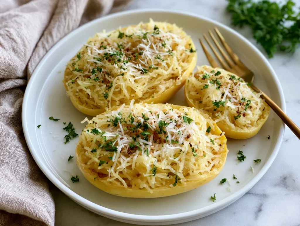 Spaghetti Squash with Garlic and Parmesan Recipe