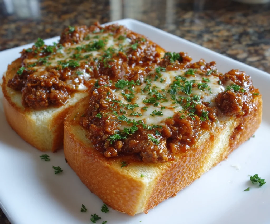 garlic bread sloppy joes easy recipe