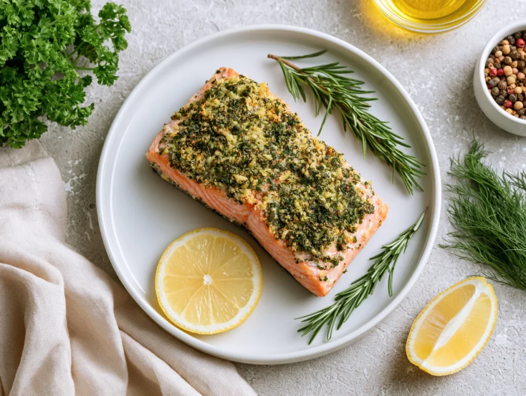 Baked Salmon with Herb Crust Recipe