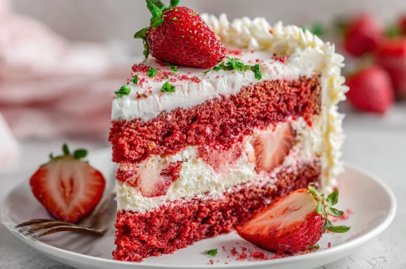 Soft strawberry cake recipe sweet cake with berry flavor