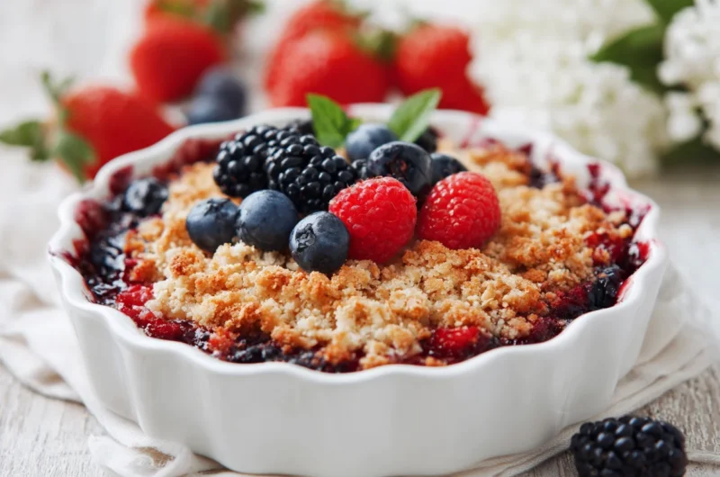 Summer Berry Crisp Recipe Baked Berries with Crunchy Topping