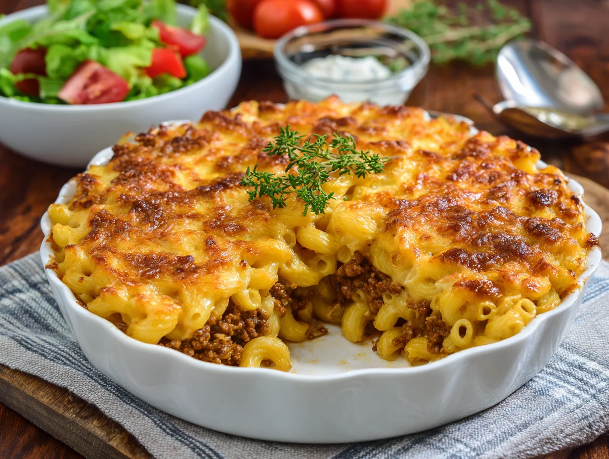 beef mince macaroni pie
