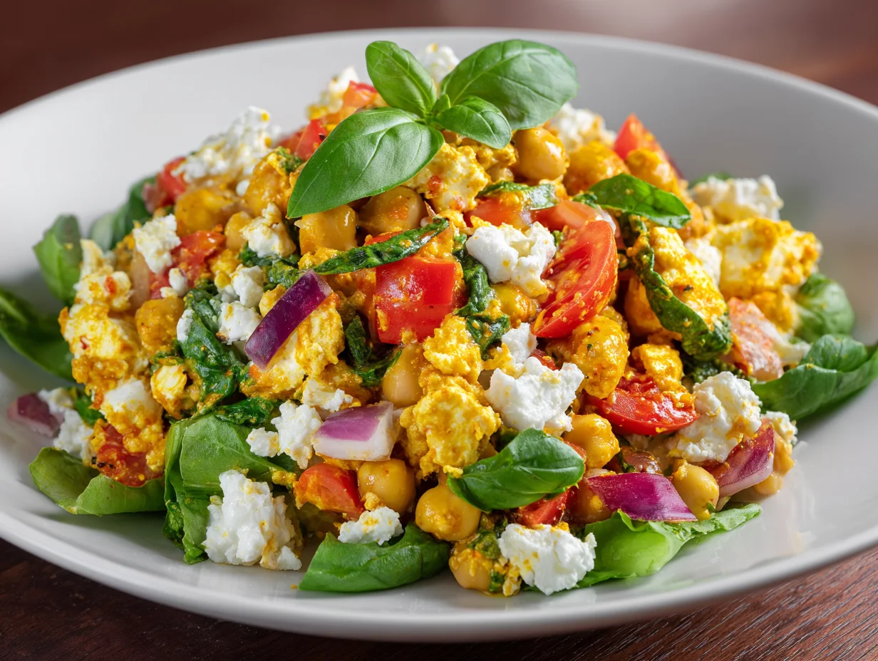 curry chickpea cottage cheese salad