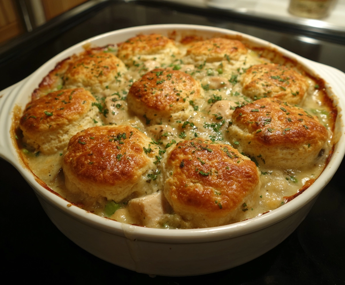 Simple chicken and biscuit casserole