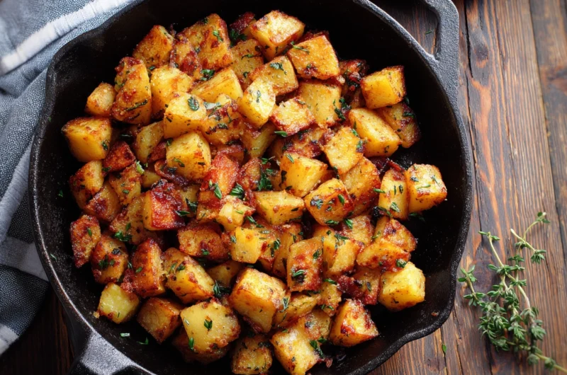 Pan Fried Diced Potatoes Crispy and Golden