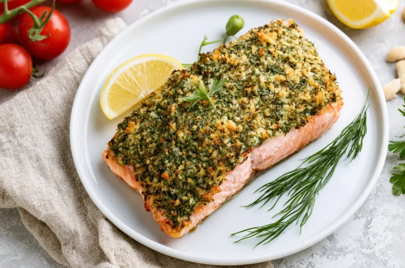Baked Salmon with Herb Crust Recipe